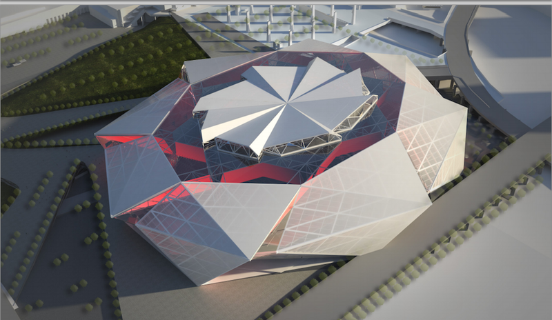 Illustration for article titled The Prospective Designs For The Atlanta Falcons' New Stadium Are Crazy